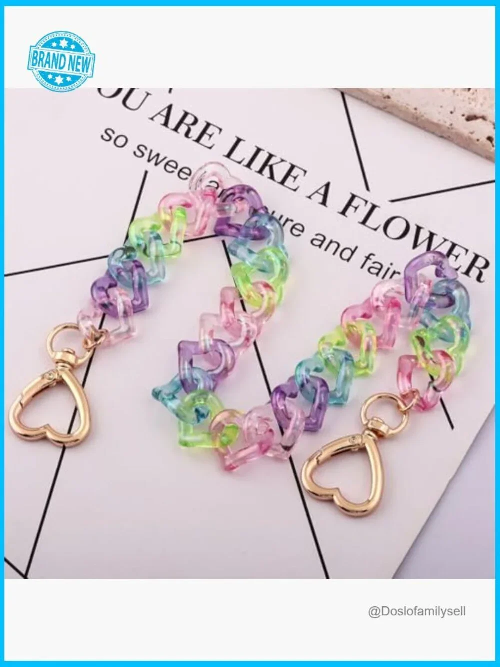 Acrylic Heart Purse Chain Extender Y2K Chic Designer Handbag Strap